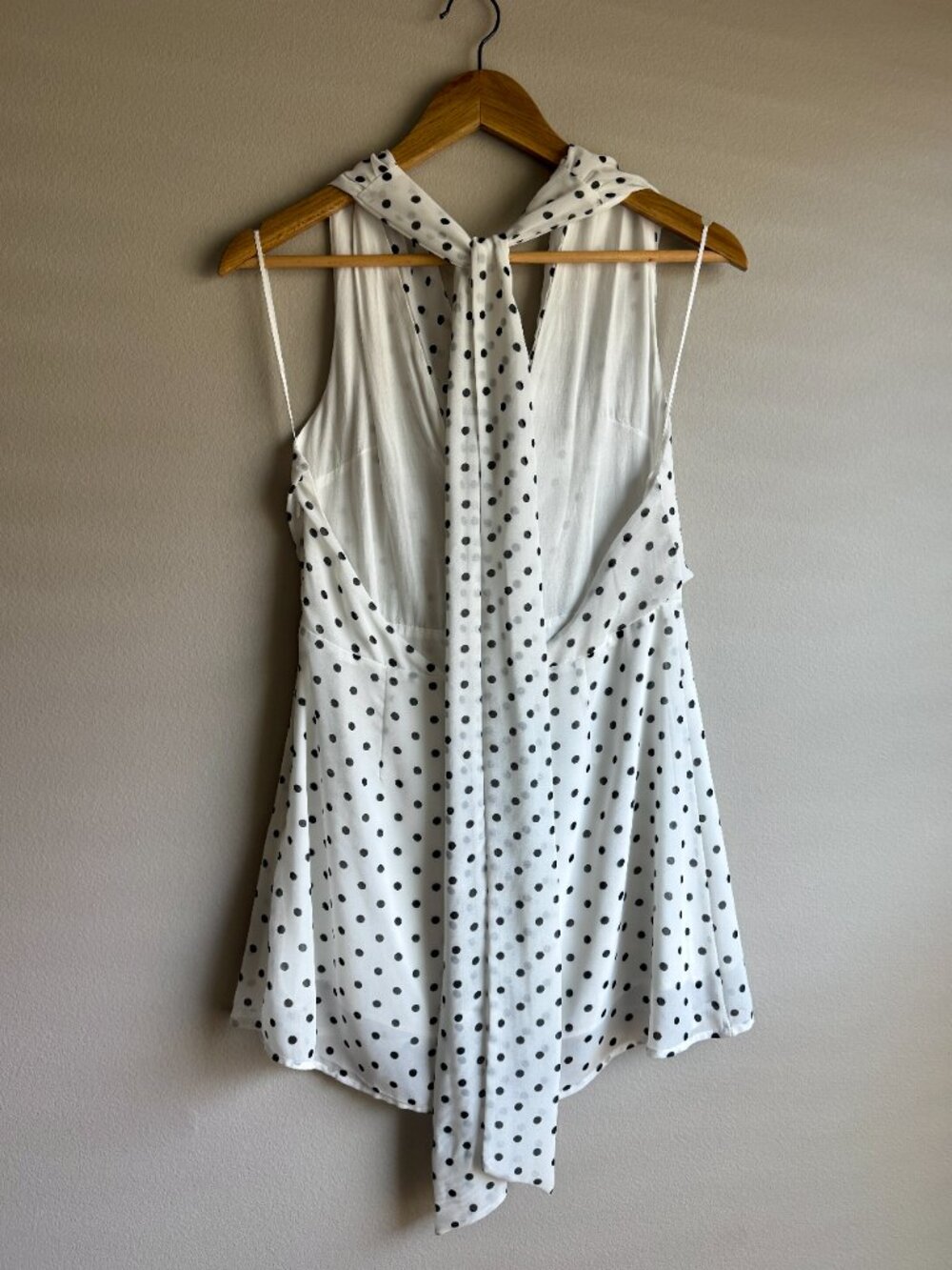 Polka Dot Tie-Up Halter Dress - Picture 9 of 9